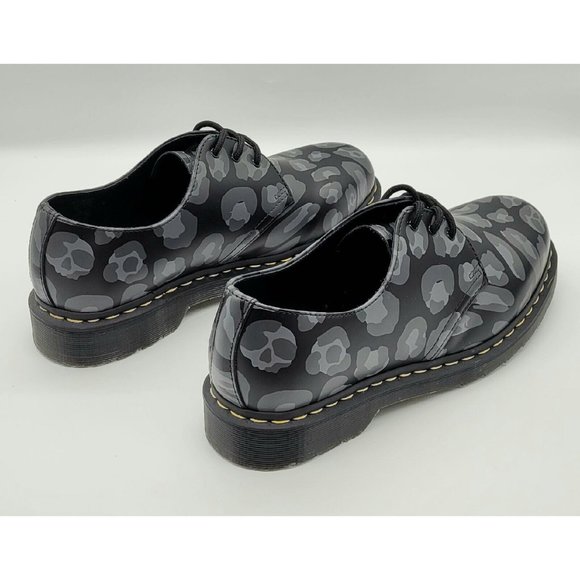 Dr. Martens 1461 Distorted Leopard Print Oxford Shoes - Picture 4 of 8